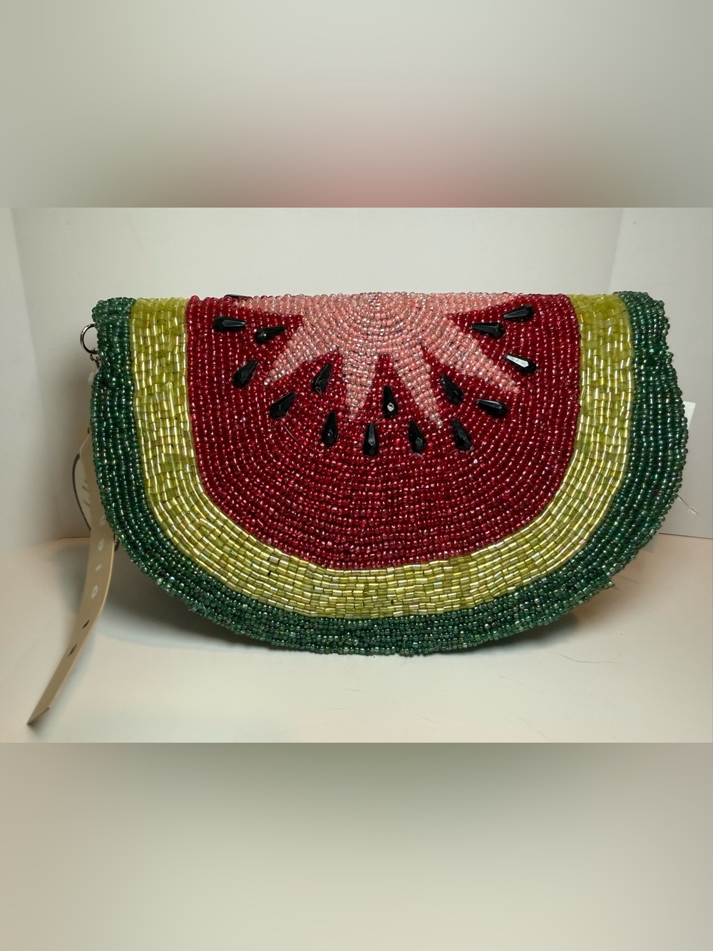 * Beaded Watermelon Crossbody Bag - Red, Green, Pink & Black
